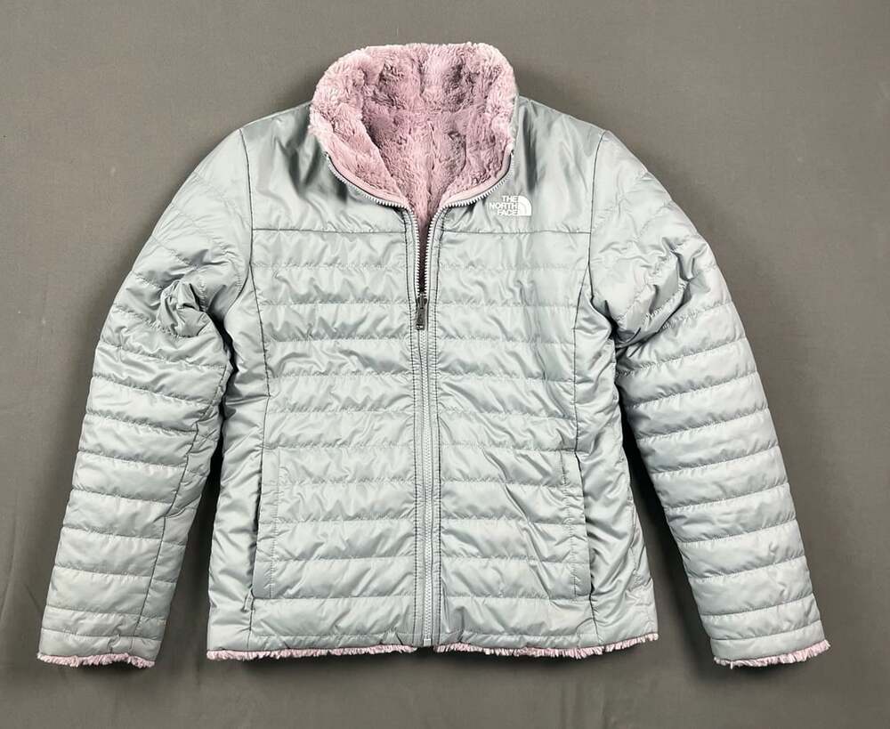 The North Face Mossbud Swirl Reversible Jacket Size XL 18 Gray Pink